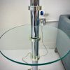 Hollywood Regency Vintage Chrome Floor Lamp with Glass Table - Image 2