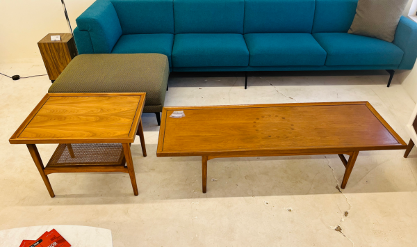 Drexel Declaration Walnut & Rosewood Coffee Table With End Table