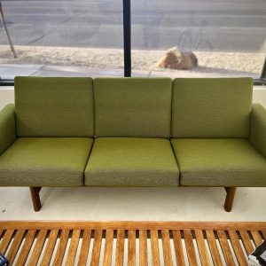 Original Hans Wegner Vintage Green Getama Couch with Teak Frame