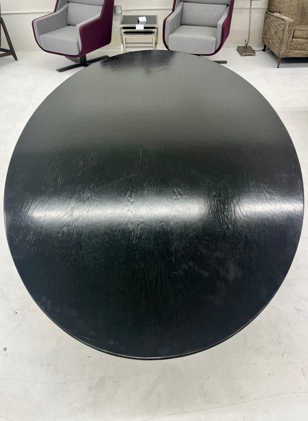 Florence Knoll Oak Dining Table Painted Black with Star Base - Image 2