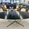 Florence Knoll Oak Dining Table Painted Black with Star Base