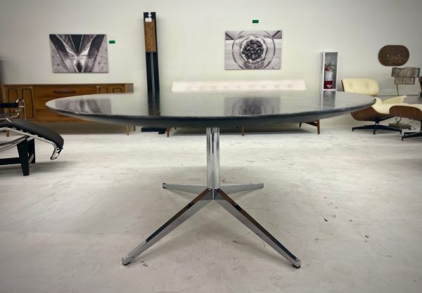 Florence Knoll Oak Dining Table Painted Black with Star Base - Image 3
