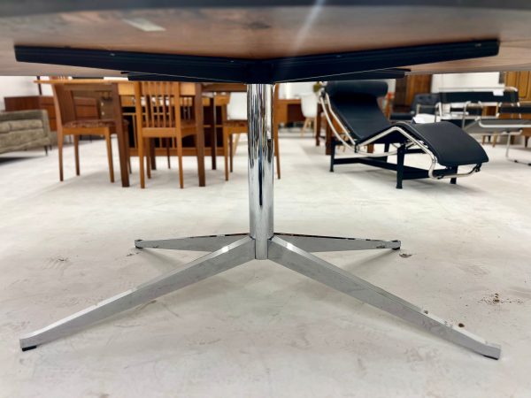 Florence Knoll Oak Dining Table Painted Black with Star Base - Image 5