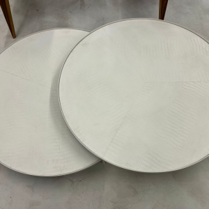 Adelphi Nesting Coffee Tables in White Leather