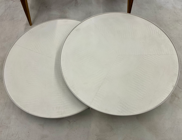 Adelphi Nesting Coffee Tables in White Leather