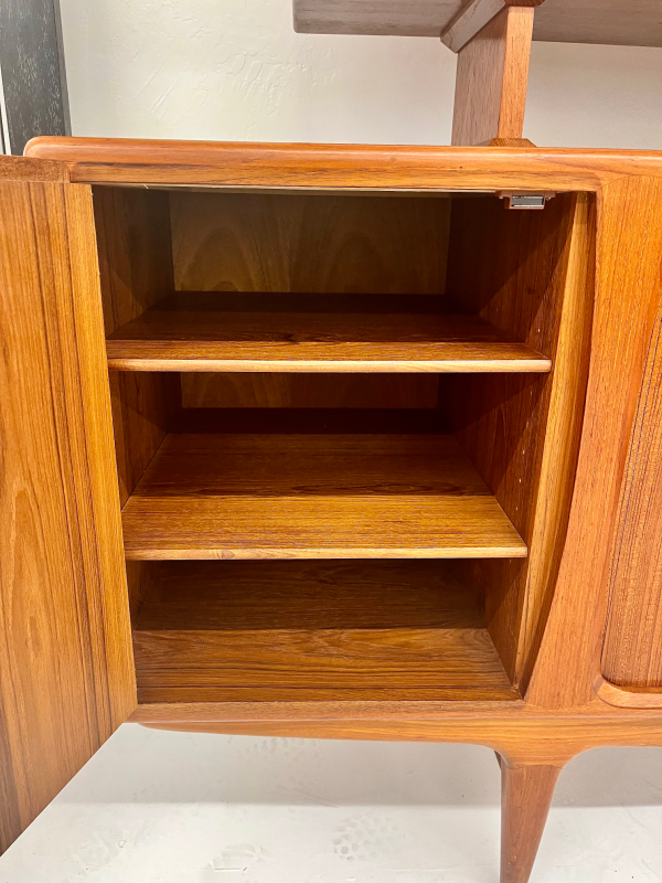 1960s Danish Credenza + Hutch From Designer Johannes Andersen in Immaculate Condition - Image 6