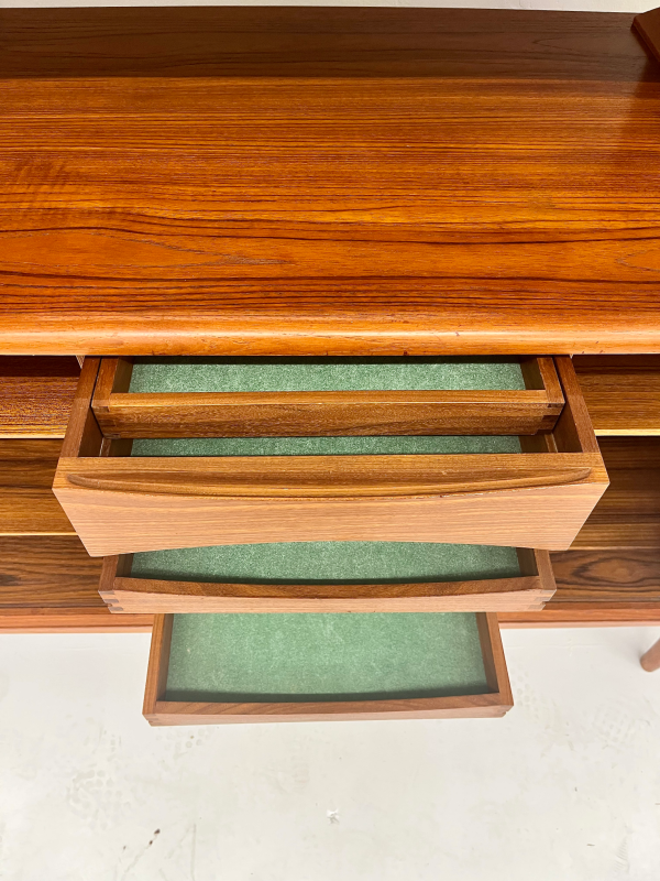 1960s Danish Credenza + Hutch From Designer Johannes Andersen in Immaculate Condition - Image 7