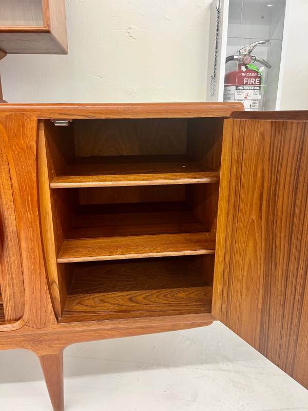 1960s Danish Credenza + Hutch From Designer Johannes Andersen in Immaculate Condition - Image 10