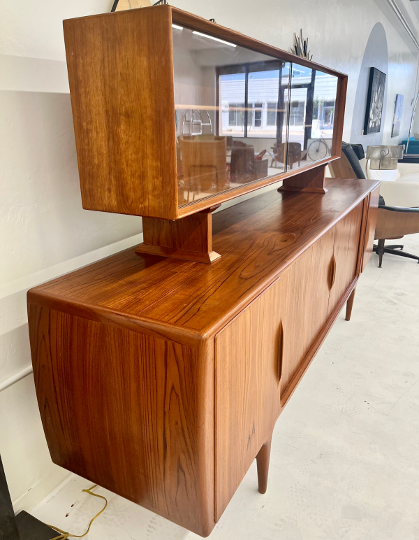 1960s Danish Credenza + Hutch From Designer Johannes Andersen in Immaculate Condition - Image 2