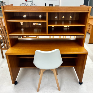 1970s Danish Teakwood Desk with Shelf from Copenhagen