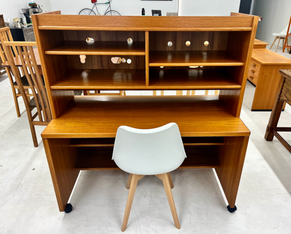 1970s Danish Teakwood Desk with Shelf from Copenhagen