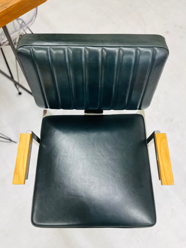 Crate & Barrel Black Leather Chairs - Image 4