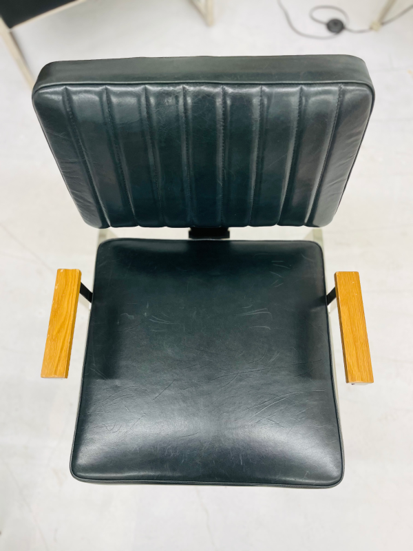 Crate & Barrel Black Leather Chairs - Image 5