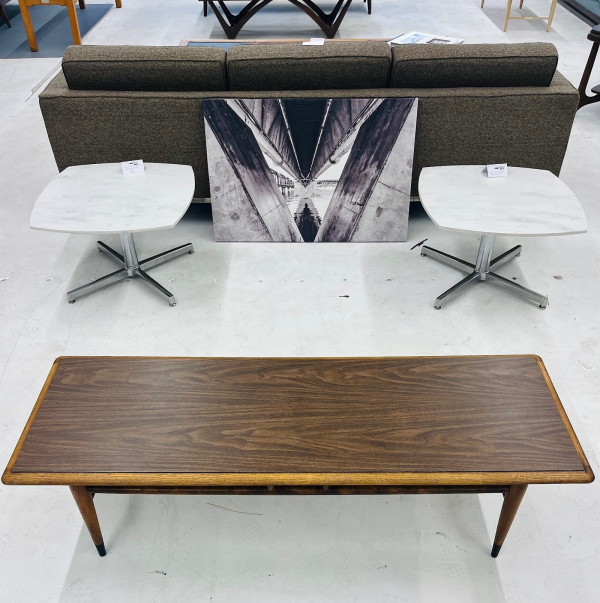 1968 Edward Lane Alta Vista Vintage Walnut Coffee Table - Image 2
