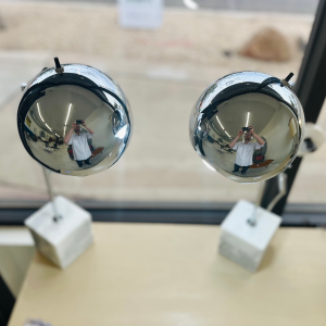 MCM Marble Base Table Lamp With Chrome Dome Shade ($155 for the pair)