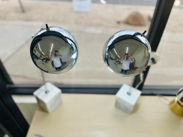 MCM Marble Base Table Lamp With Chrome Dome Shade ($155 for the pair)