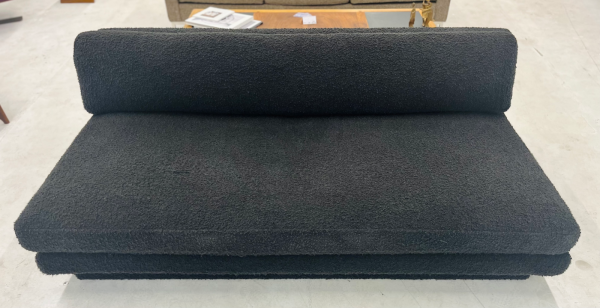 Crate & Barrel Plinth 79" Armless Black Performance Boucle Couch - Image 2