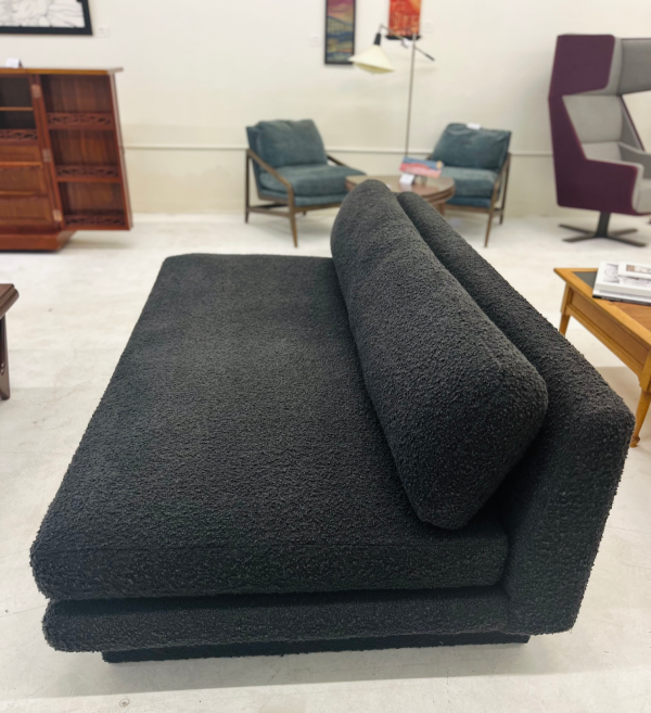 Crate & Barrel Plinth 79" Armless Black Performance Boucle Couch - Image 6