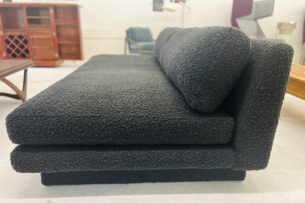 Crate & Barrel Plinth 79" Armless Black Performance Boucle Couch - Image 4