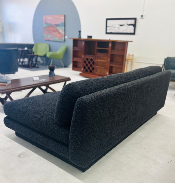 Crate & Barrel Plinth 79" Armless Black Performance Boucle Couch - Image 5