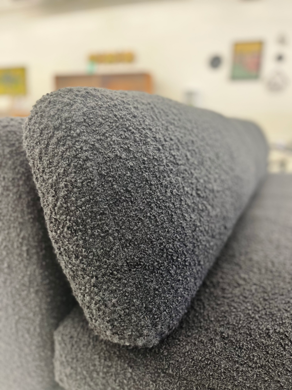 Crate & Barrel Plinth 79" Armless Black Performance Boucle Couch - Image 7