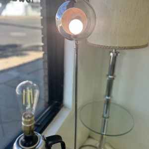 Space Age Chrome Eyeball Lamp by Designer Robert Sonneman
