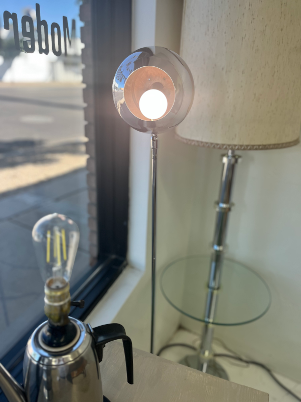 Space Age Chrome Eyeball Lamp by Designer Robert Sonneman