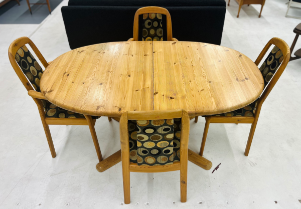 1975 Danish Teak Dining Table (NO LEAF) With Four Teak Chairs from Designer Dyrlund - Image 2