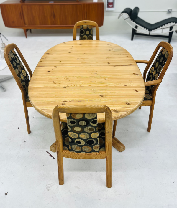1975 Danish Teak Dining Table (NO LEAF) With Four Teak Chairs from Designer Dyrlund - Image 3