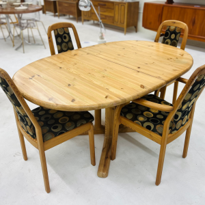 1975 Danish Teak Dining Table (NO LEAF) With Four Teak Chairs from Designer Dyrlund