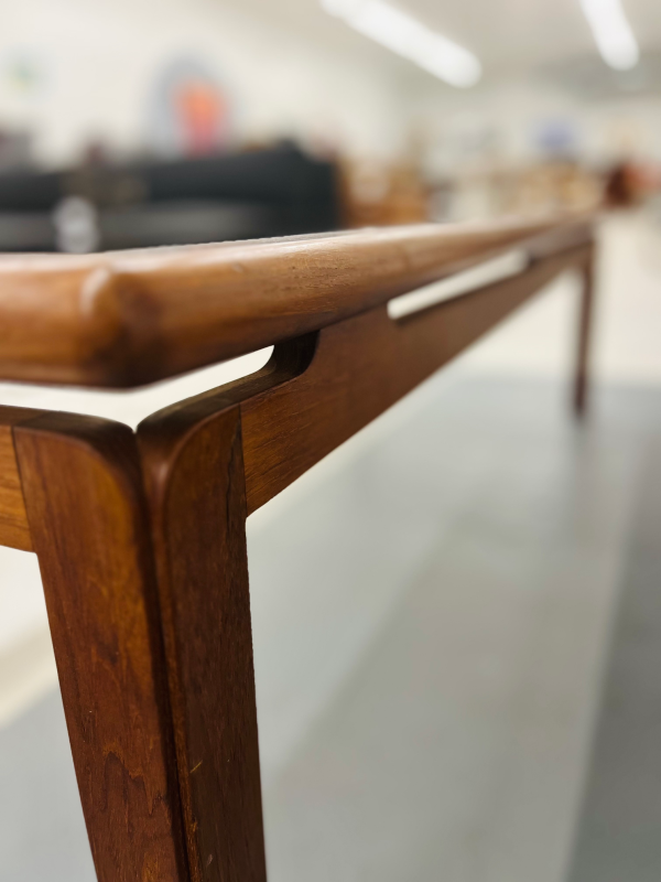 Long Danish Teak Coffee Table With Smoked Glass By Designer Kristiansen Thomassen - Image 6