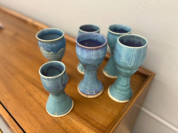 Set of Six Blue Goblets - Image 2