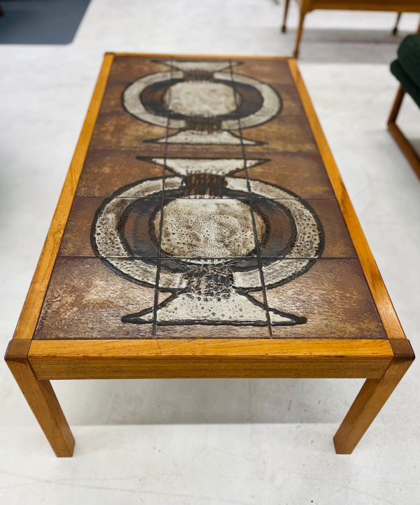 1970s Danish Ceramic Tile + Teak Coffee Table from Poul Hermann Poulsen for Gangsø Møbler - Image 4