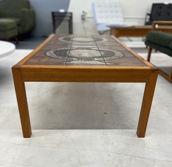 1970s Danish Ceramic Tile + Teak Coffee Table from Poul Hermann Poulsen for Gangsø Møbler - Image 5