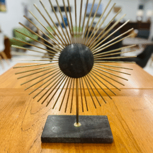 MCM Sunburst Sculpture With Marble Base