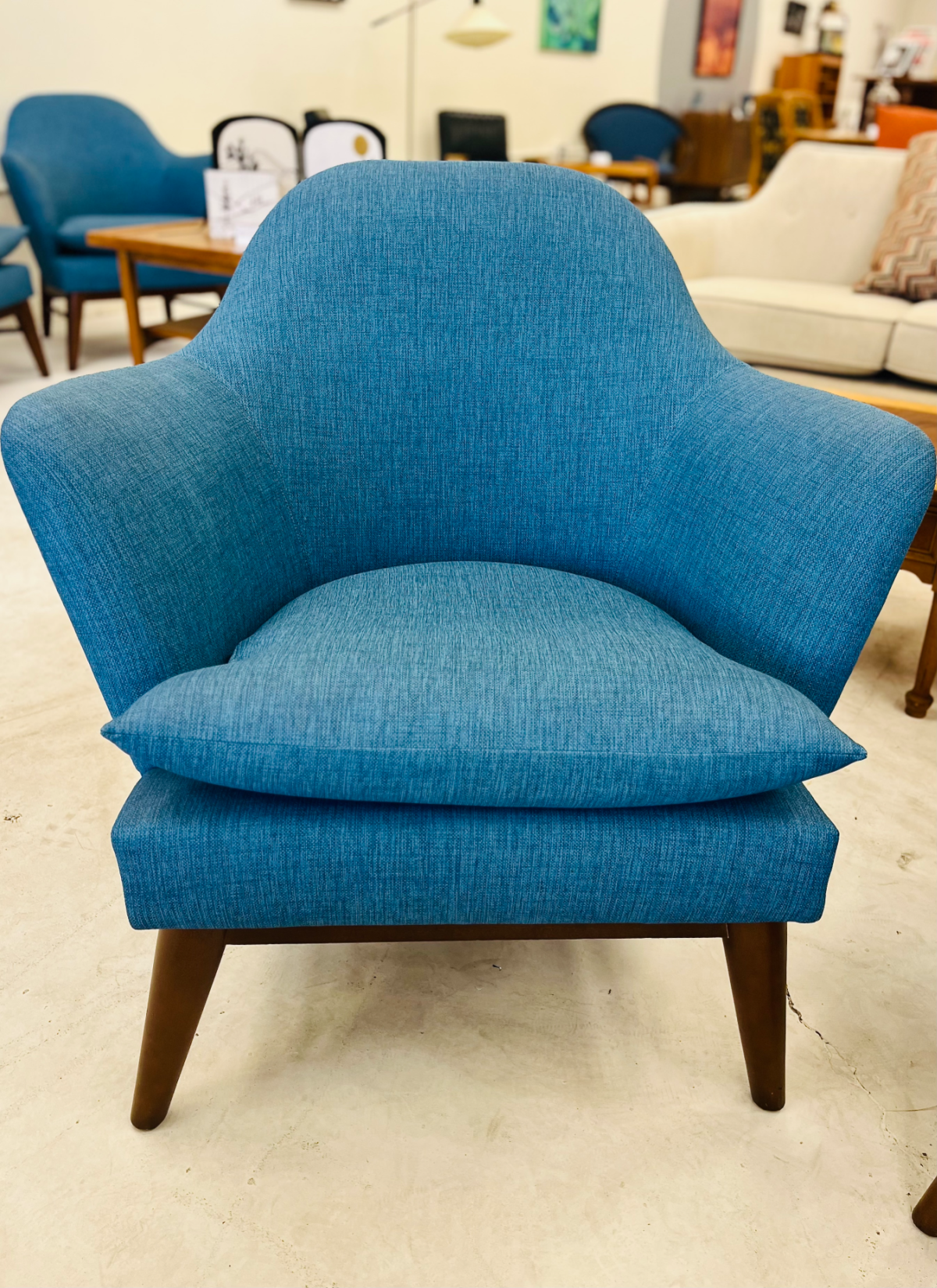 MCM Blue Arm/Lounge Chairs by Designer Kellex