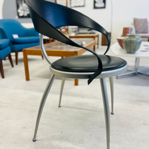 Italian MCM Leather Arm Chair Designed By Calligaris