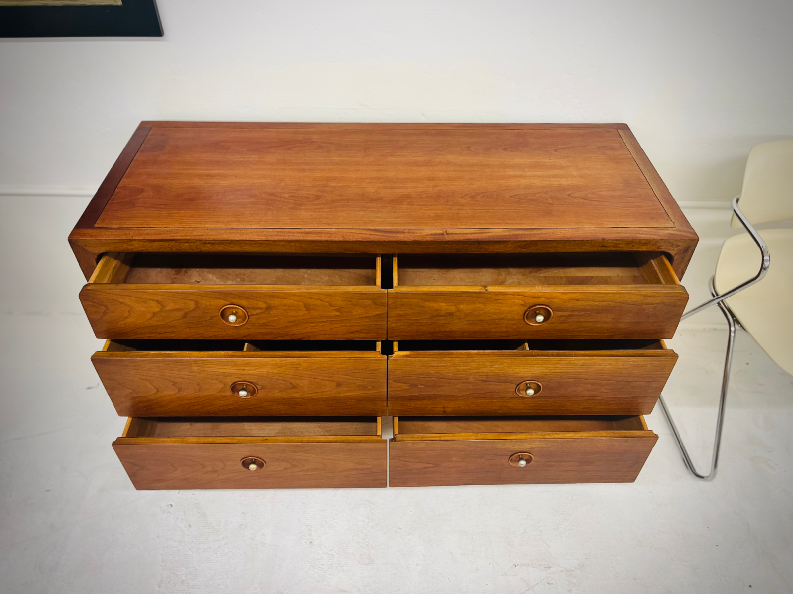 Drexel 'Counterpoint' Mid Century Modern Six Drawer Walnut Dresser - Image 4
