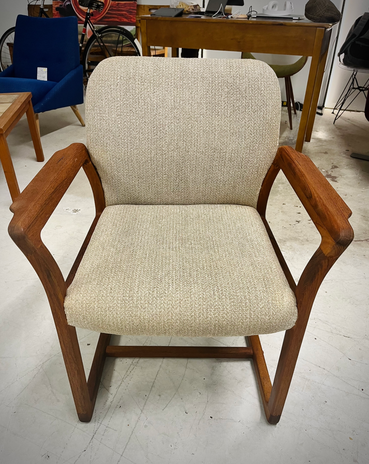 Refinished Danish Teak Chair (Medium Walnut Stain)