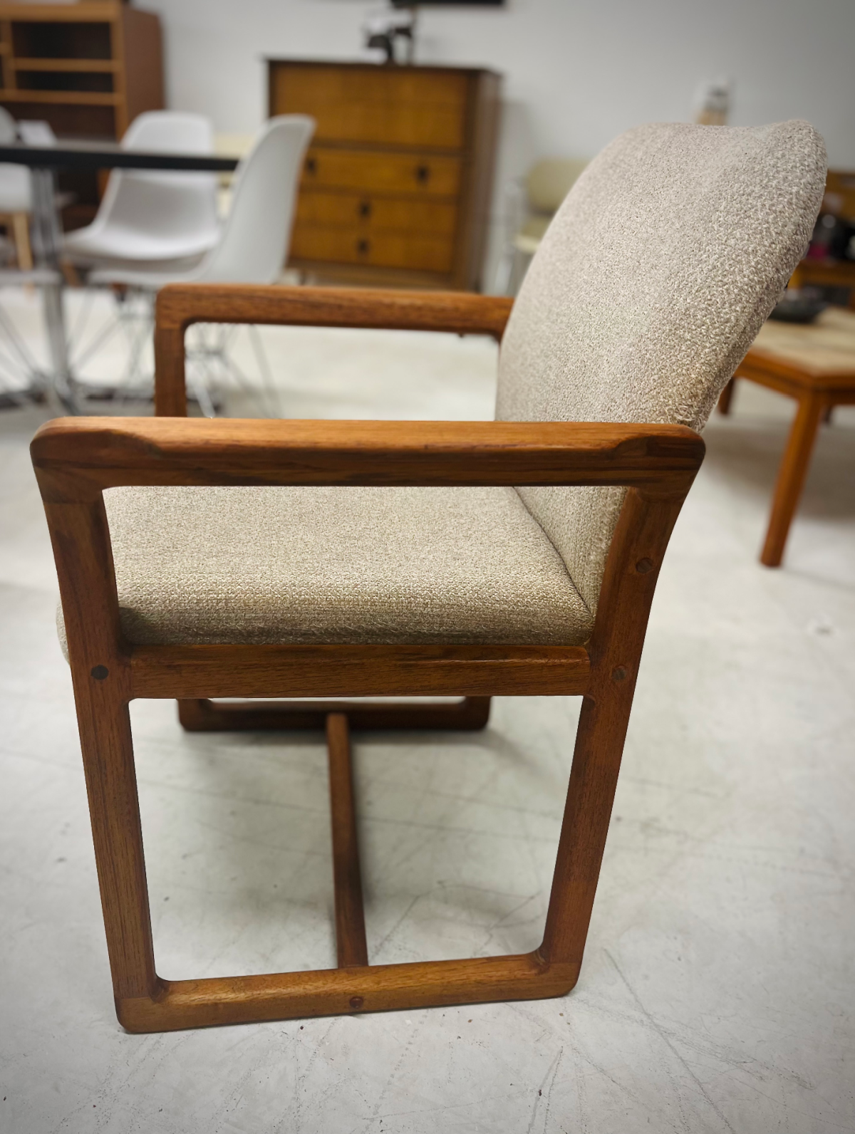 Refinished Danish Teak Chair (Medium Walnut Stain) - Image 3