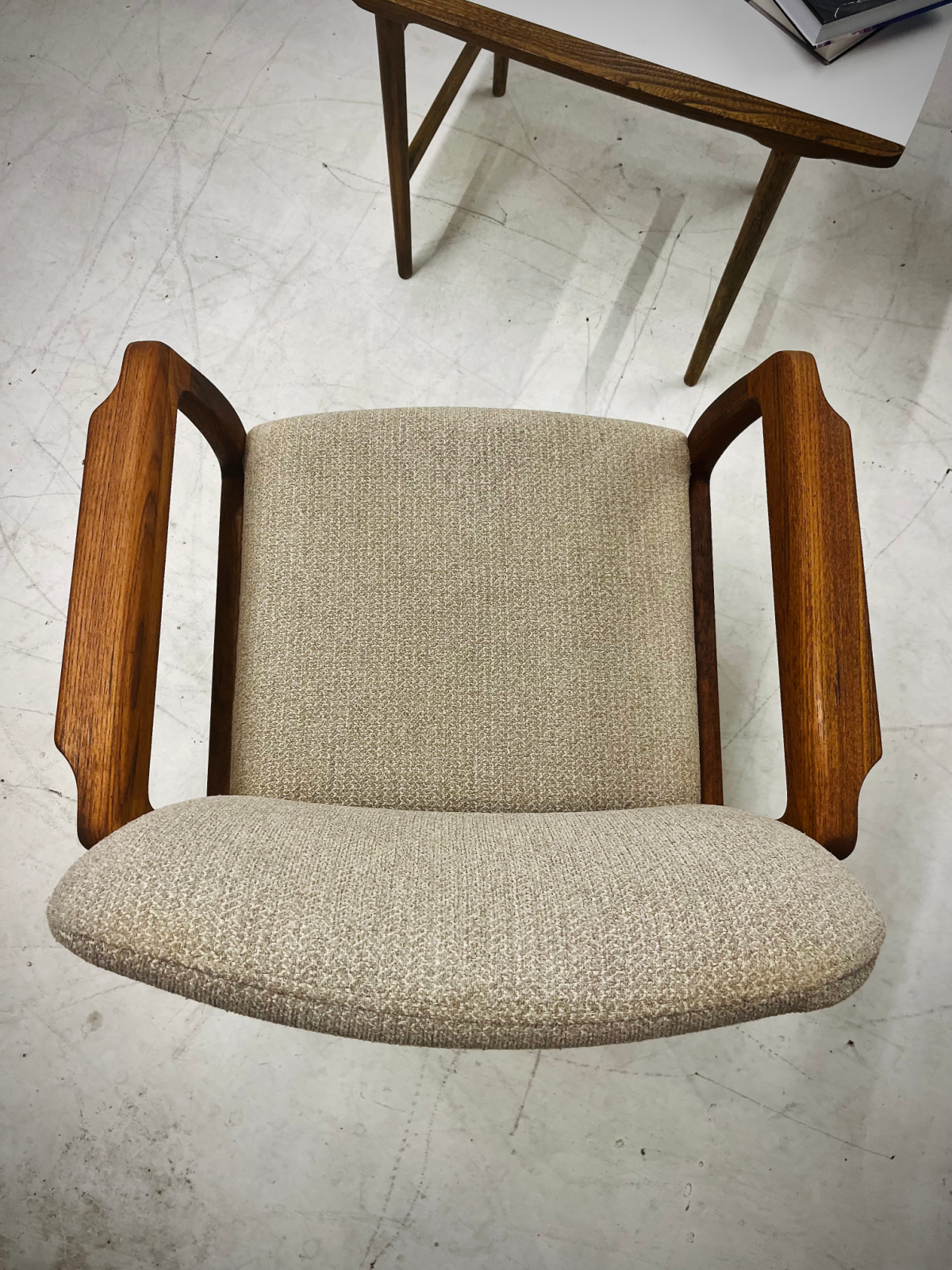 Refinished Danish Teak Chair (Medium Walnut Stain) - Image 4