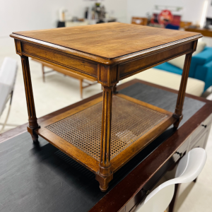 Henredon "Heritage" Fruitwood + Burlwood End/Side Table