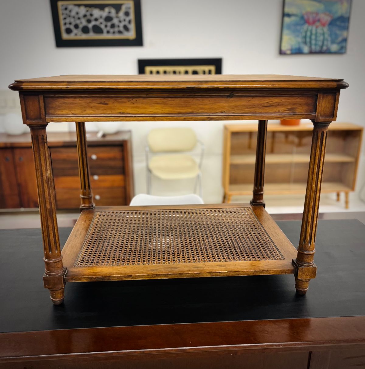 Henredon "Heritage" Fruitwood + Burlwood End/Side Table - Image 2