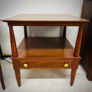 Willett Cherry Wood End Table With Pull-Out Drawer