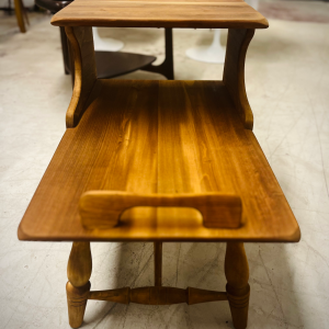 Completely Refinished Danish Step Tables in Walnut Designed by Henning Kjærnulf for EG Kvalitetsmøbel