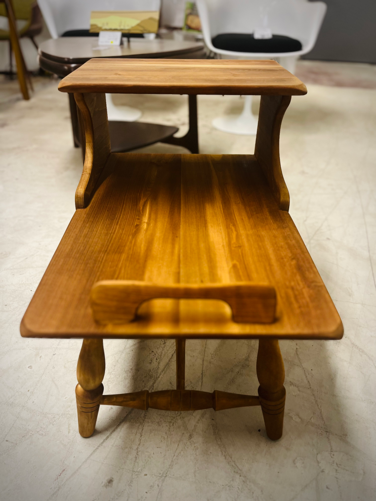 Completely Refinished Danish Step Tables in Walnut Designed by Henning Kjærnulf for EG Kvalitetsmøbel