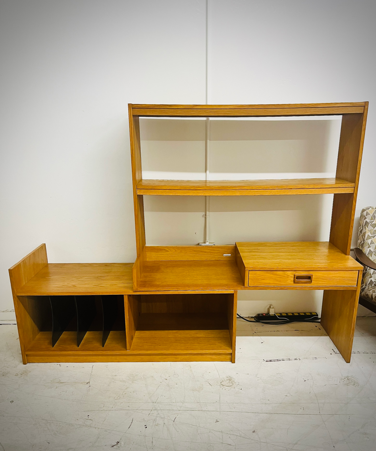 Vintage Danish Teak Sliding Wall Unit / Bookshelf