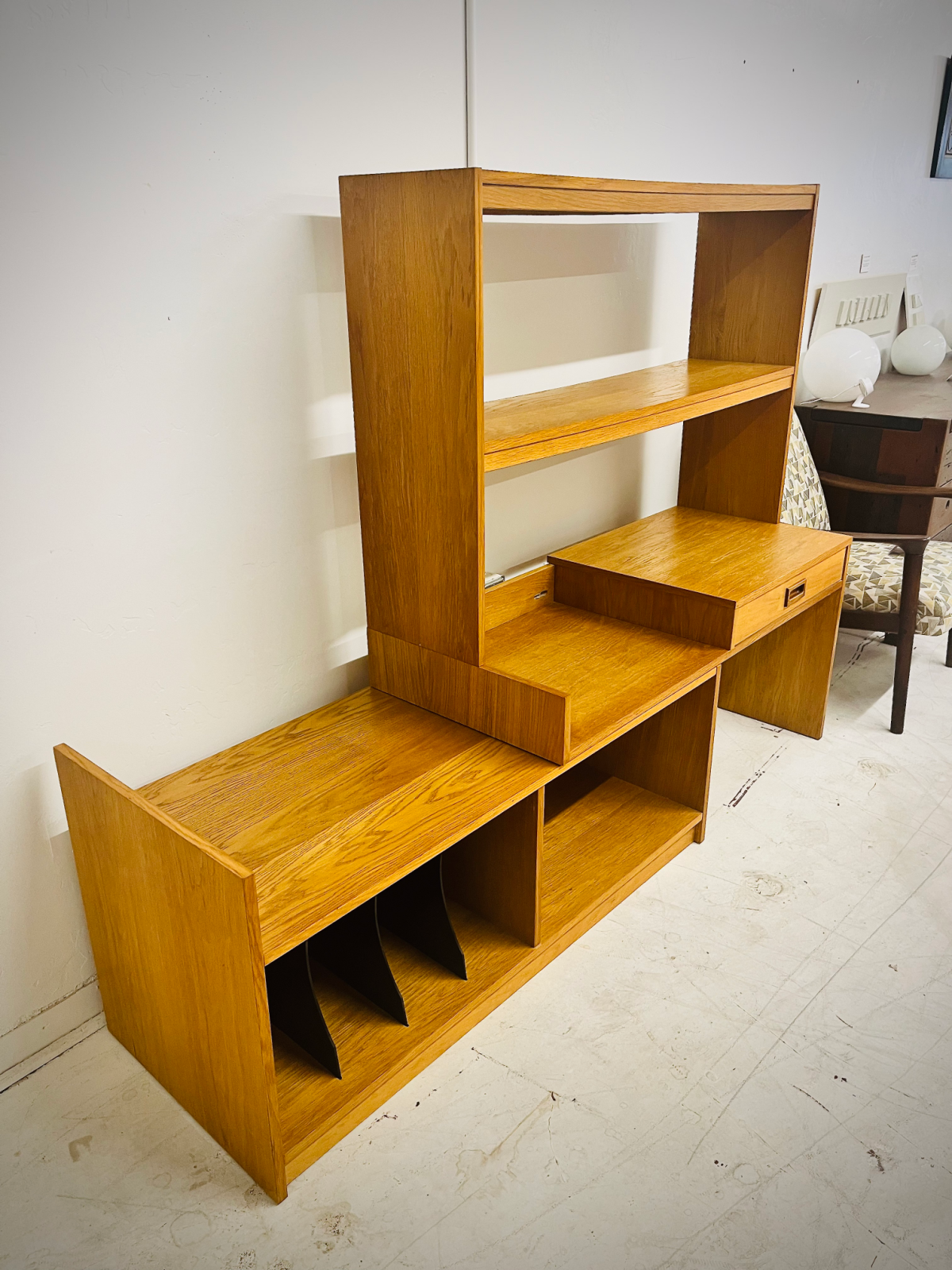Vintage Danish Teak Sliding Wall Unit / Bookshelf - Image 2