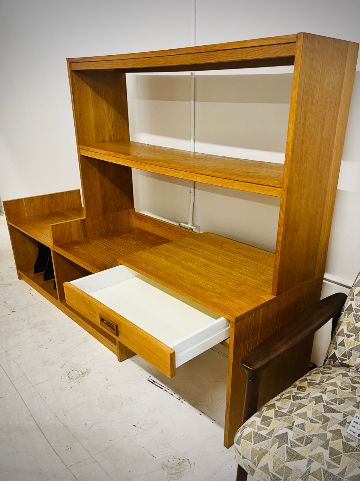 Vintage Danish Teak Sliding Wall Unit / Bookshelf - Image 3
