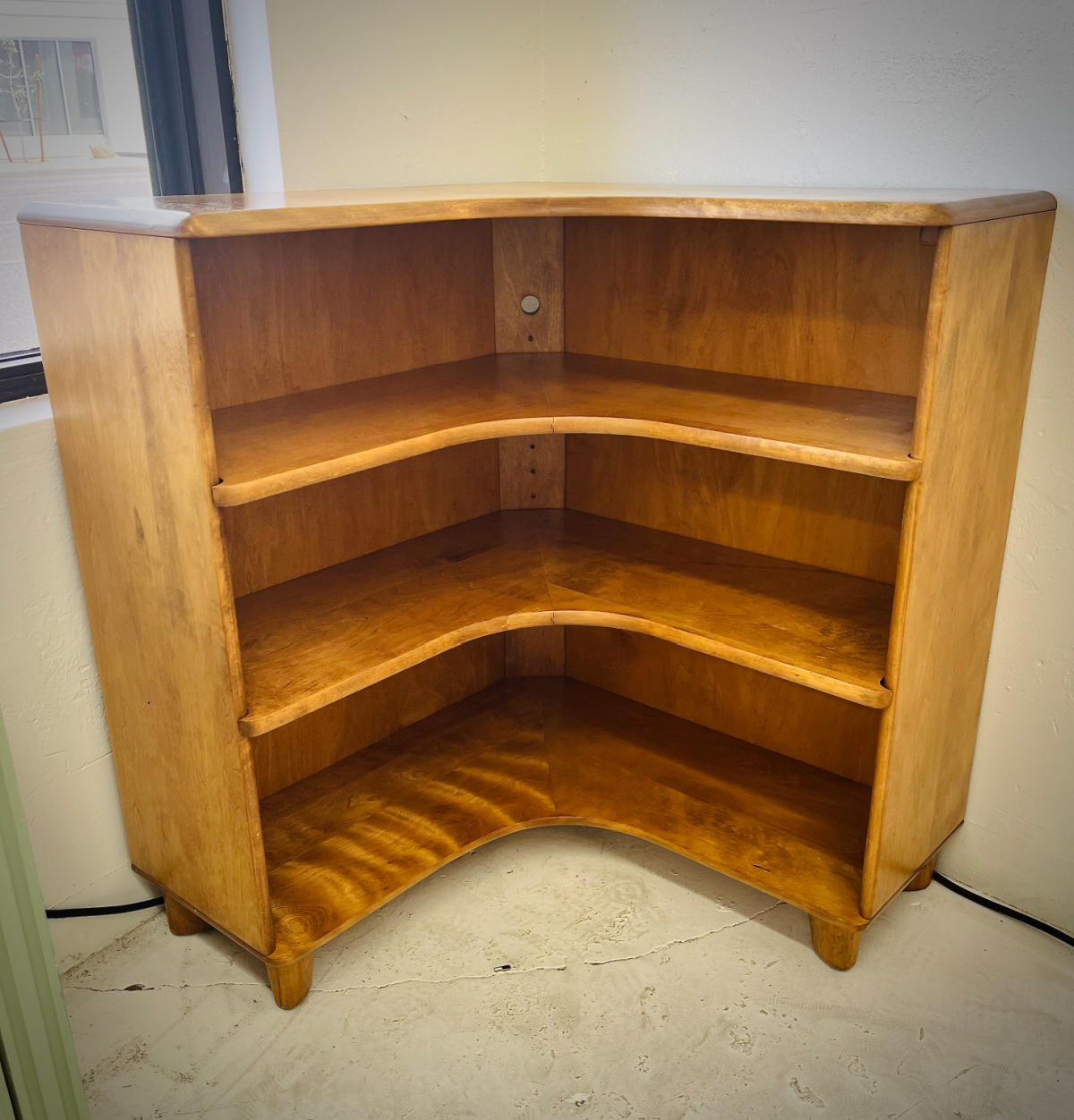 Heywood Wakefield M 322 Corner Wheat Bookcase
